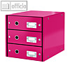 LEITZ Schubladenbox Click & Store WOW, 3 Sch?be, DIN A4, pink, 6048-00-23