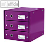 LEITZ Schubladenbox Click & Store WOW, 3 Schübe, DIN A4, violett, 6048-00-62