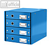 LEITZ Schubladenbox Click & Store WOW, 4 Sch?be, DIN A4, blau, 6049-00-36