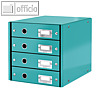 LEITZ Schubladenbox Click & Store WOW, 4 Schübe, DIN A4, eisblau, 6049-00-51