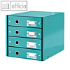 LEITZ Schubladenbox Click & Store WOW, 4 Sch?be, DIN A4, eisblau, 6049-00-51