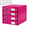 LEITZ Schubladenbox Click & Store WOW, 4 Sch?be, DIN A4, pink, 6049-00-23