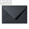 Farbiger Briefumschlag Metallic, 156x220 mm, nasskl., ohne Fenster, schwarz, 500