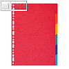 Exacompta Kartonregister, DIN A4, 6-teilig, 220 g/m², farbige Tabs, rot, 2006E