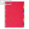 Exacompta Kartonregister, DIN A4, 12-teilig, 220 g/m², farbige Tabs, rot, 2012E