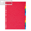 Exacompta Kartonregister, DIN A4, 12-teilig, 220 g/m?, farbige Tabs, rot, 2012E