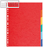 Exacompta Kartonregister, DIN A4+, 6-teilig, 220 g/m², farbige Tabs, rot, 2106E