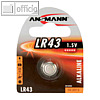 ANSMANN Alkaline Knopfzelle "LR41", 1.5 Volt (AG3), 30 mAh, 5015332