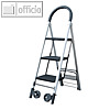 PAVO Sackkarre mit Leiter, 3 Stufen, 45 x 125 x 36 cm, silber/schwarz, 8040902