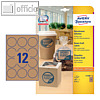 Umweltfreundl. Etiketten, rund, ?60 mm, permanent, Recycling-Papier, braun,300 S