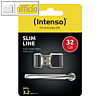 Intenso Speicherstick Slim Line, USB 3.0, 32 GB, schwarz, 3532480