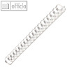 Kunststoffbinder?cken A4, 21 Ringe, ? 14 mm, 81-100 Blatt, wei?, 100 St?ck