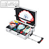 Moderatorenkoffer Trolley TRAVEL, mit Rollen, ?ber 3.200 Teile, Aluminium