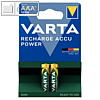 Varta NiMH Akku "Rechargeable Accu", Micro AAA, 1.000 mAh, 2 Stück, 5703301402