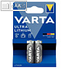 Varta Batterie LITHIUM, Mignon AA, 2.900 mAh, 2er Pack, 06106 301 402
