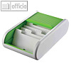 Helit Visitenkartenbox Colours - A8, 136 x 240 x 67 mm, grau/grün, H6218050