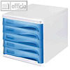 Helit Schubladenbox Blau weiß/blau-transparent
