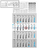 Glocken 4-Monats-Wandkalender - 300 x 600 mm, 3-sprachig, grau, 5070242006