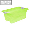 Aufbewahrungsbox cornelia - 4 Liter, 295 x 195 x 125 mm, PP, Deckel, grün