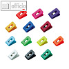 Briefklemme SIGNAL 1, 25 x 43 mm, 19 mm Klemmweite, farbig sortiert, 100 St?ck