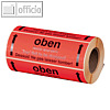 Etikettenrolle "Oben - nicht st?rzen", leuchtfarben, 148 x 48 mm, 500 St.