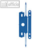 Heftstreifen PP, max. 80 Blatt, mit Deckschiene, 30 x 80 mm, blau, 100 St.