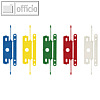Heftstreifen PP, max. 80 Blatt, mit Deckschiene, 30 x 80 mm, sortiert, 100 St.