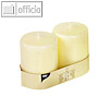 Stumpenkerzen "Ivory" mit Flachkopf, ? 80 mm, H 100 mm, elfenbein, 6x 2 St?ck
