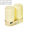Stumpenkerzen "Ivory" mit Flachkopf, ? 80 mm, H 150 mm, elfenbein, 6x 2 St?ck