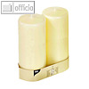 Stumpenkerzen "Ivory" mit Flachkopf, ? 80 mm, H 220 mm, elfenbein, 6x 2 St?ck