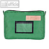 Geld-/Banktasche mit Dehnfalte, 427 x 300 mm, Nylon, Reißverschluss, grün