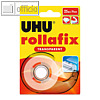 UHU Klebefilm rollafix - 19 mm x 25 m, inkl. Handabroller, transparent, 36965
