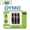 Dymo Pr?geband OMEGA / JUNIOR, 9 mm x 3 m, wei? auf schwarz, 3er Pack, S0847730