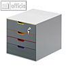 Schubladenbox VARICOLOR 4 SAFE, 280x292x356mm, 4 Sch?be, abschlie?bar, grau / fa