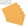 Herlitz Karteikarten, DIN A6, liniert, orange, 100 Stück, 10901189