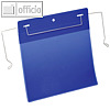 Drahtb?gel-/Auftragstasche, DIN A5 quer, PP, blau/transparent, 50 St?ck, 175207