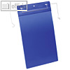 Drahtbügel-/Auftragstasche, DIN A4 hoch, blau/transparent, PP, 50 Stück, 175307