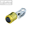 Power Magnet Zylinder ? 14 mm, Klammer, Haftkraft 1.900 g, kristallgelb, 3 St.