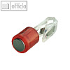 Power Magnet Zylinder Ø 14 mm, Klammer, Haftkraft 1.900 g, transparent-rot, 3 St