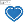 Kunststoff-Büroklammern "Herz", in Herzform, 30 mm, blau, 100 Stück, 1402-30