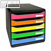 Schubladenbox BIG-BOX PLUS Classic, DIN A4+, 5 Sch?be, schwarz/bunt, 309798D