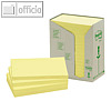 Post-it Haftnotizen Recycling, 127 x 76 mm, gelb, 16 x 100 Blatt, 655-1T