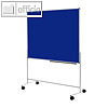Pinwand hard-wearing, Filz, Standbeine/Rollen, Ablageschale, 118x149 cm, blau