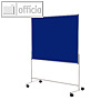 OWB Pinwand hard-wearing, Filz blau, Standbeine/Rollen, 118 x 149 cm, M83402