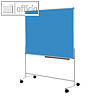 OWB Pinwand hard-wearing, Filz eisblau, Standbeine/Rollen, 118 x 149 cm, M83705