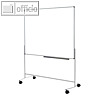 OWB Pinwand hard-wearing, Karton weiss, Standbeine/Rollen, 118 x 149 cm, M80705