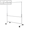 OWB Pinwand hard-wearing, Karton, Standbeine/Rollen, 118x149 cm, weiß, M80702