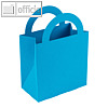 Bunttasche, 9.5 x 5.2 x 13.2 cm, Griff, 350 g/m², Karton, meerblau, 12 Stück