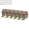 Tesa Packband 4089, PP, (L)66 m x 50 mm, braun, 6er-Pack, 04089-00006-06