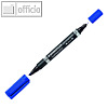 Lumocolor Permanent-Marker duo - Keilspitze, Strichst?rke M & F, blau, 348 B-3